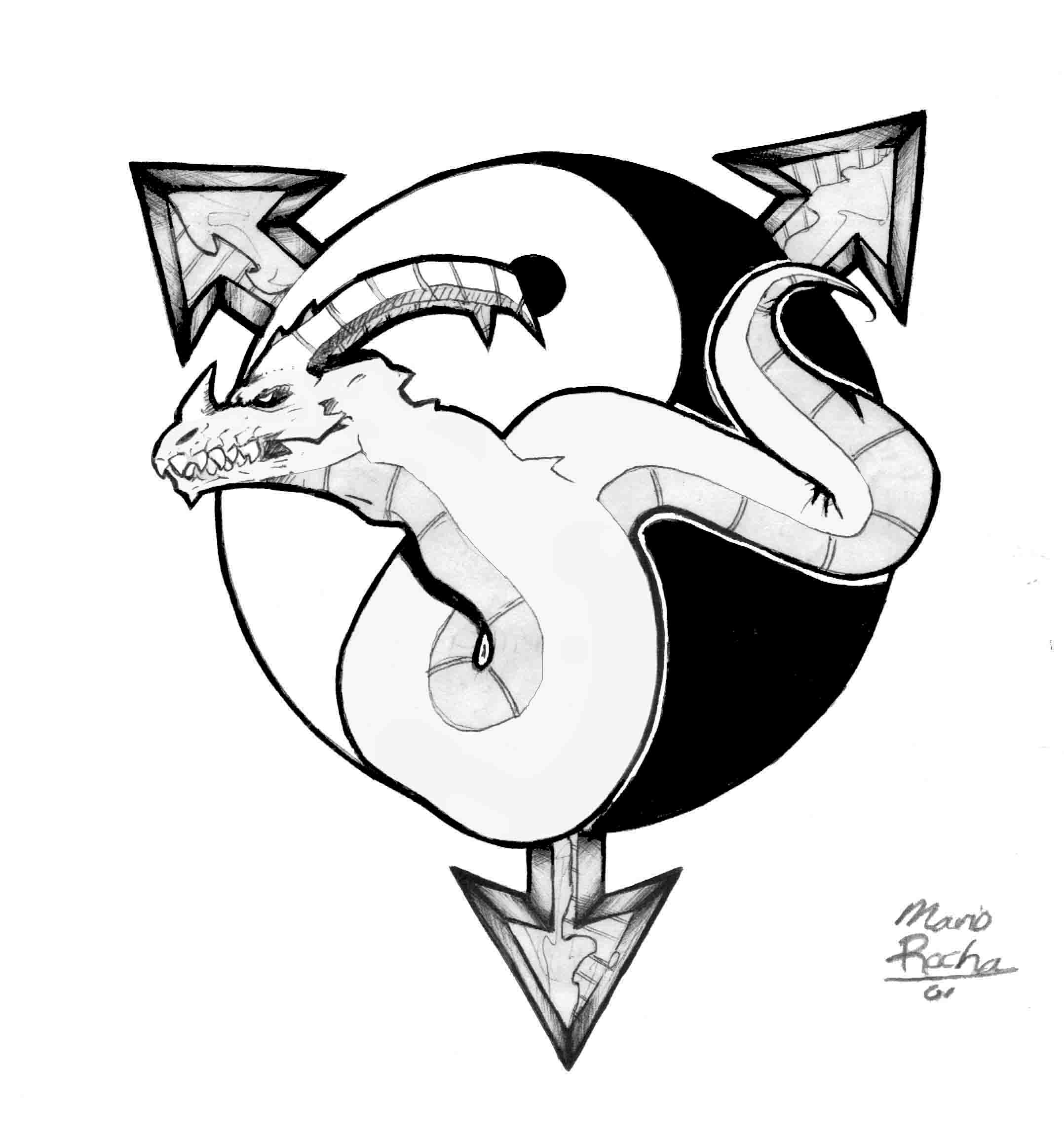 no 32 ying yang dragon